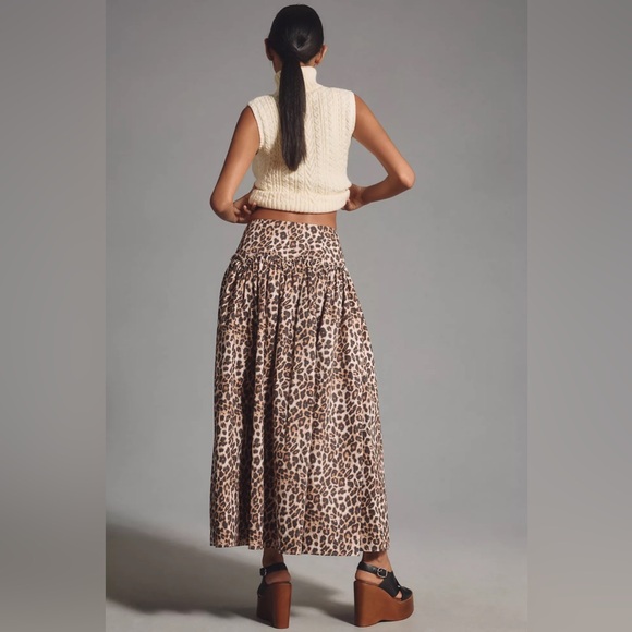 NWT! Anthropologie Mare Mare x Anthropologie Basque-Waist Maxi Skirt 🛼🦉 - Picture 3 of 11